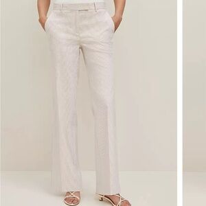 Ann Taylor Cappuccino Tan Seersucker Straight Leg Women's Pants - Worn Once